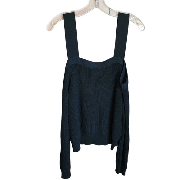 ARITZIA WILFRED Antenne Black Long Sleeve Cold Shoulder Sweater L